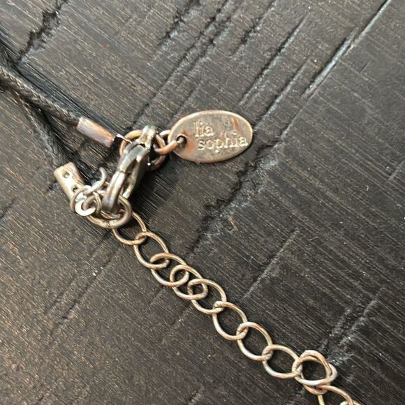 Lia Sophia Silver Medallion Leather Necklace - Picture 2 of 7